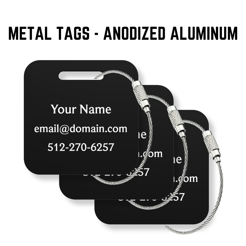 Custom METAL Tags - 3 or 6 Pack