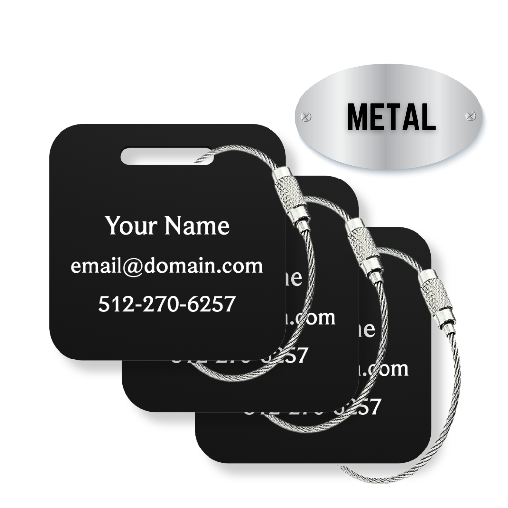 Custom METAL Tags - 3 or 6 Pack