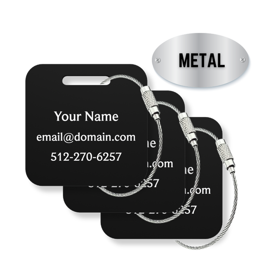 Custom METAL Tags - 3 or 6 Pack