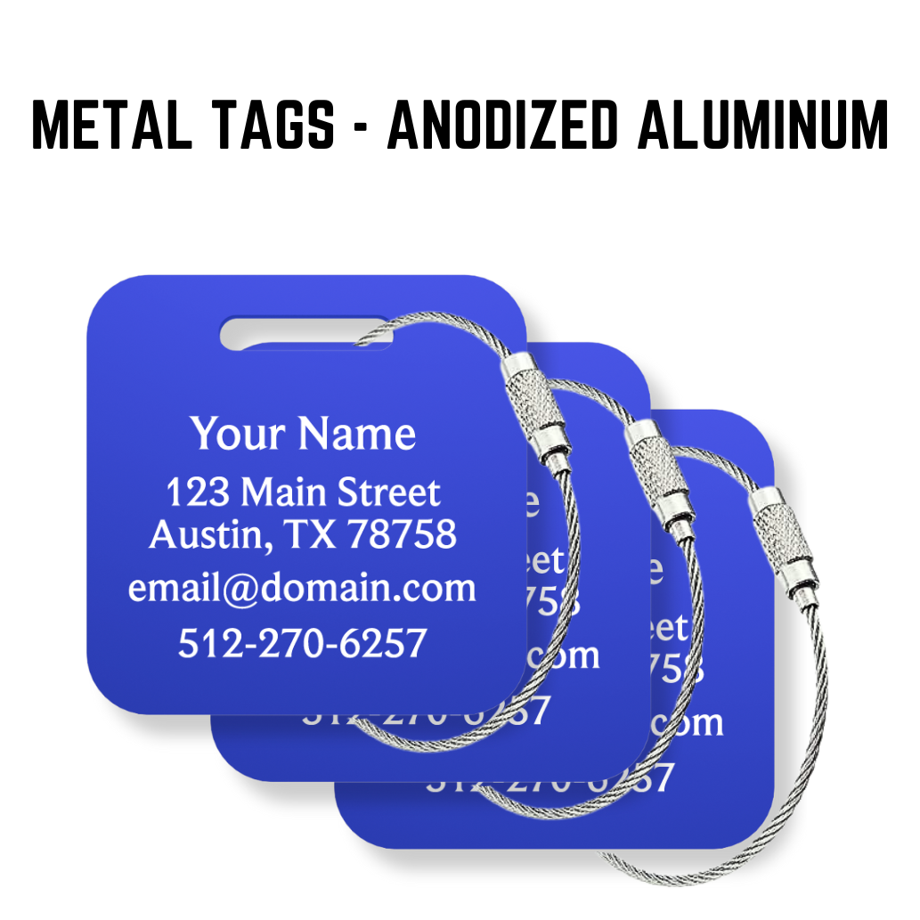Custom METAL Tags - 3 or 6 Pack