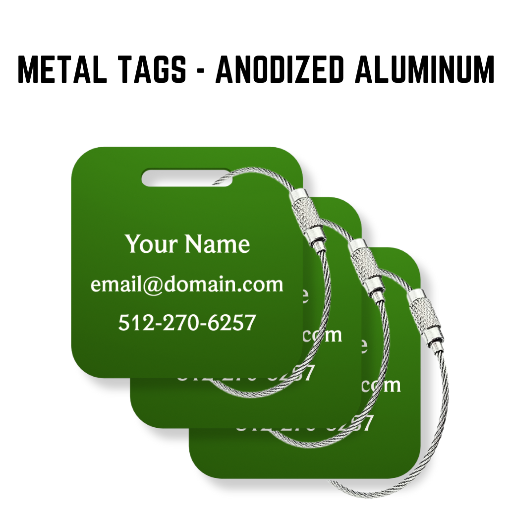 Custom METAL Tags - 3 or 6 Pack