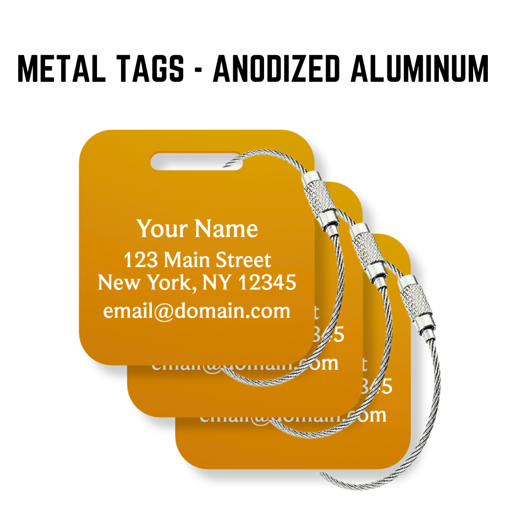 Custom METAL Tags - 3 or 6 Pack