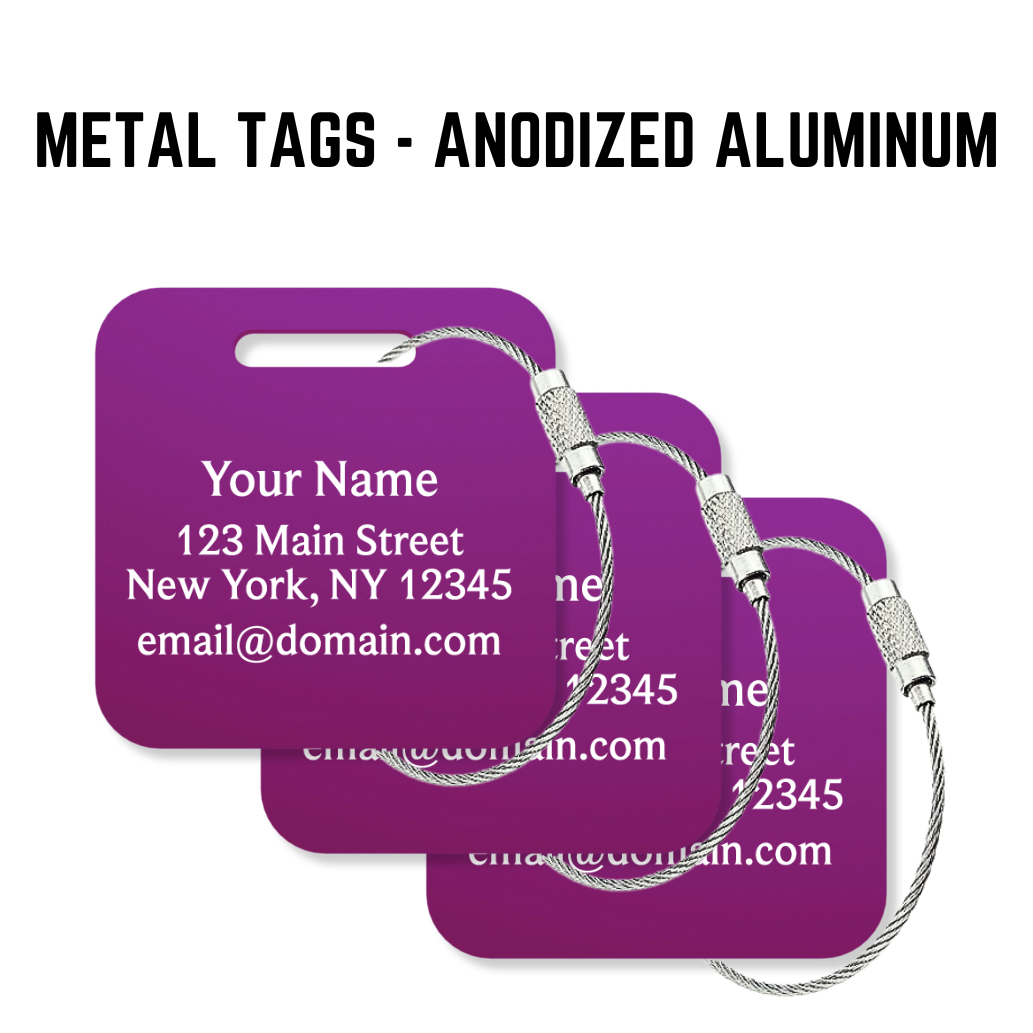 Custom METAL Tags - 3 or 6 Pack