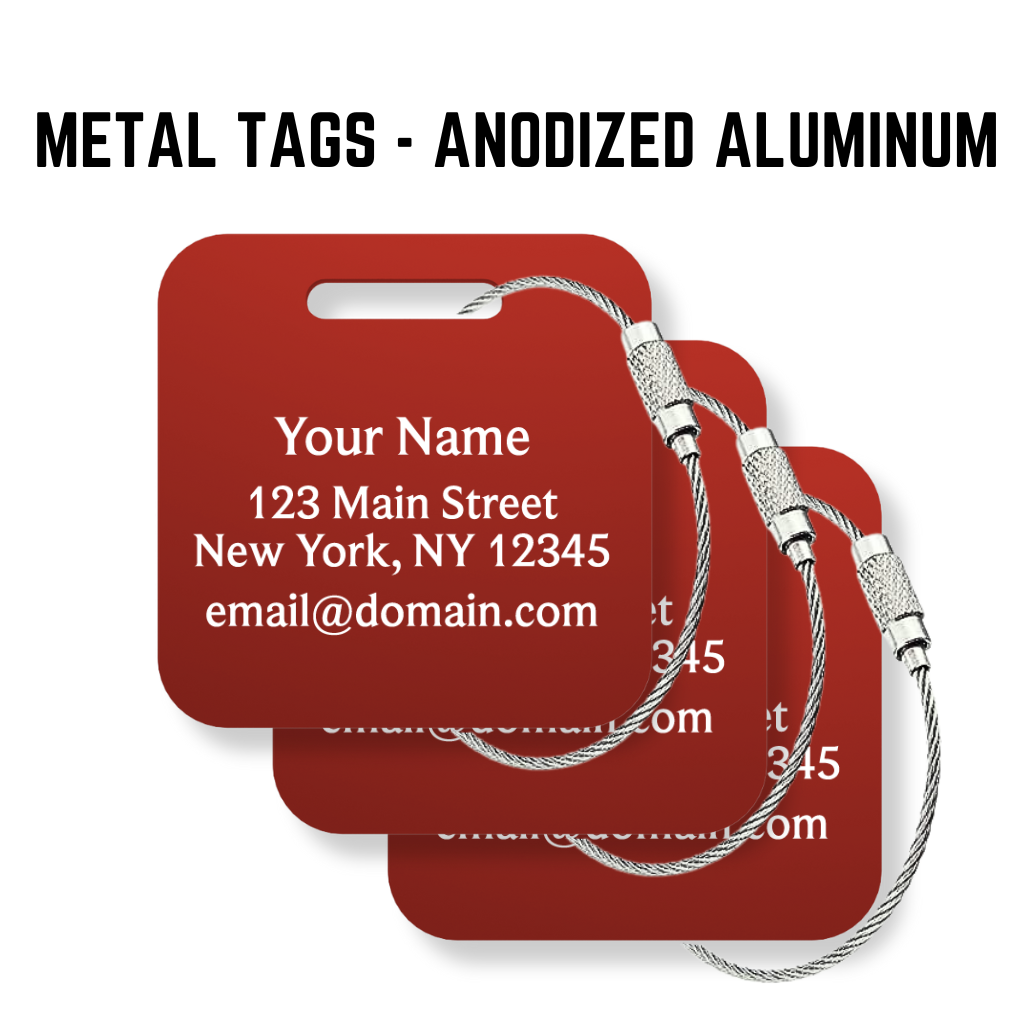 Custom METAL Tags - 3 or 6 Pack