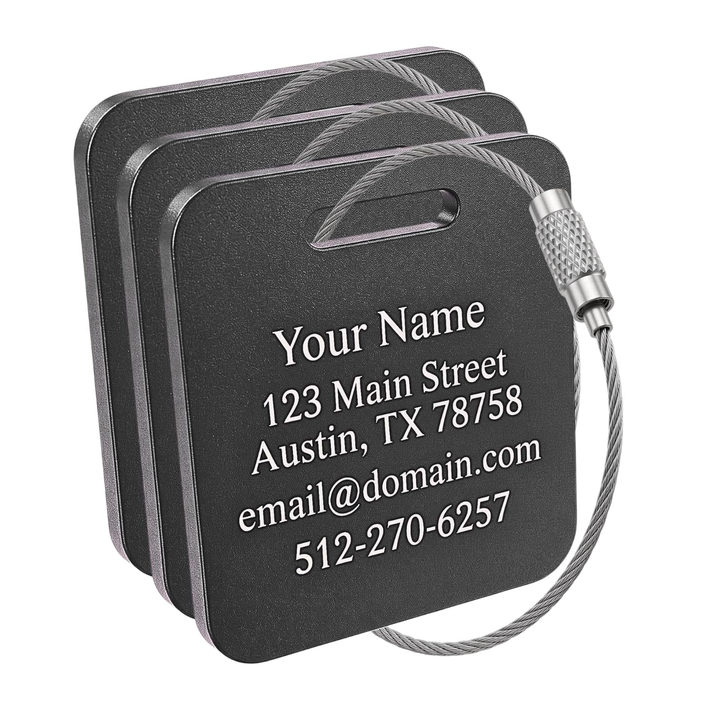 Custom METAL Luggage Tags - 3 or 6 Pack
