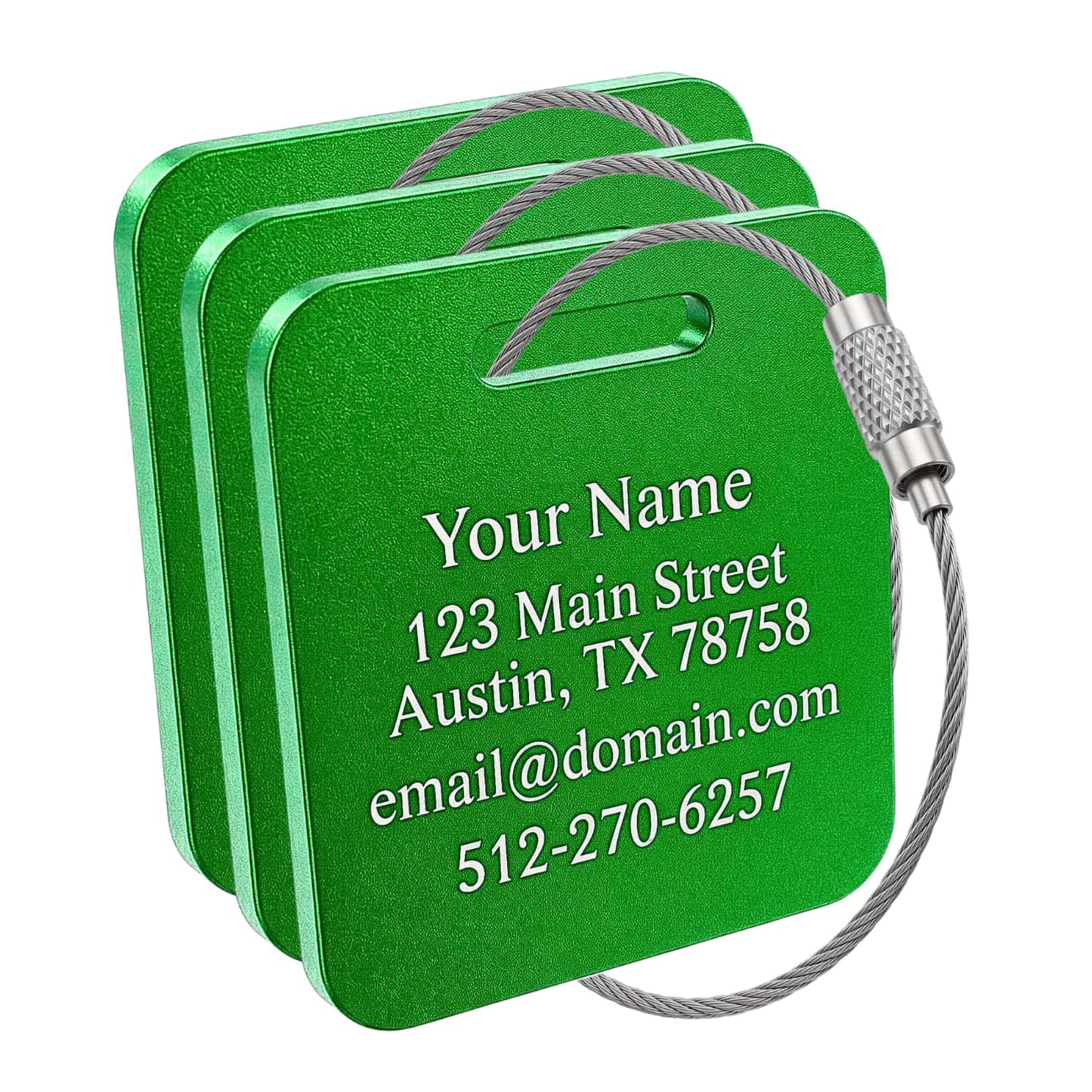 Custom METAL Luggage Tags - 3 or 6 Pack