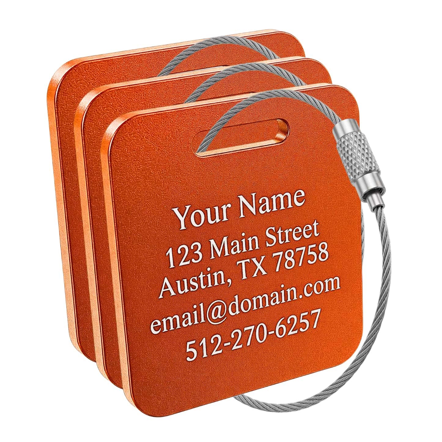 Custom METAL Luggage Tags - 3 or 6 Pack