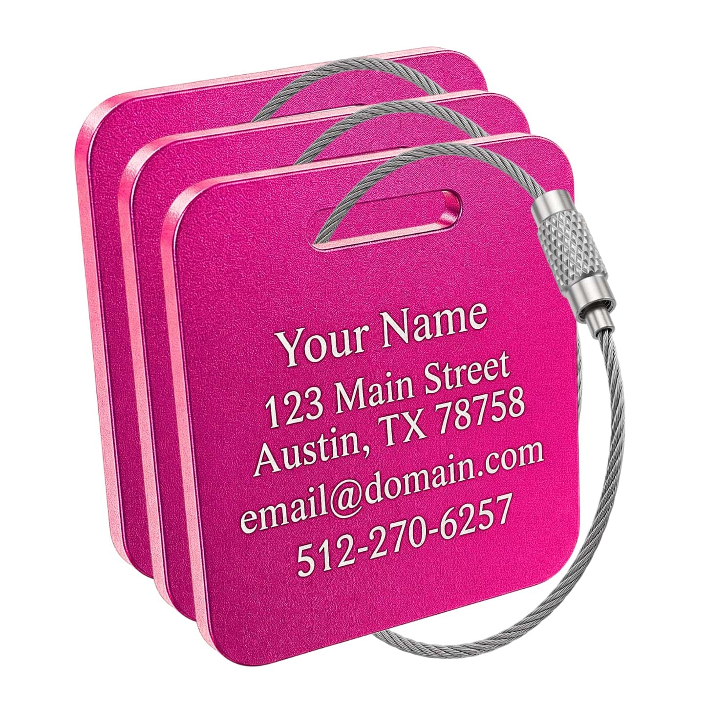 Custom METAL Luggage Tags - 3 or 6 Pack