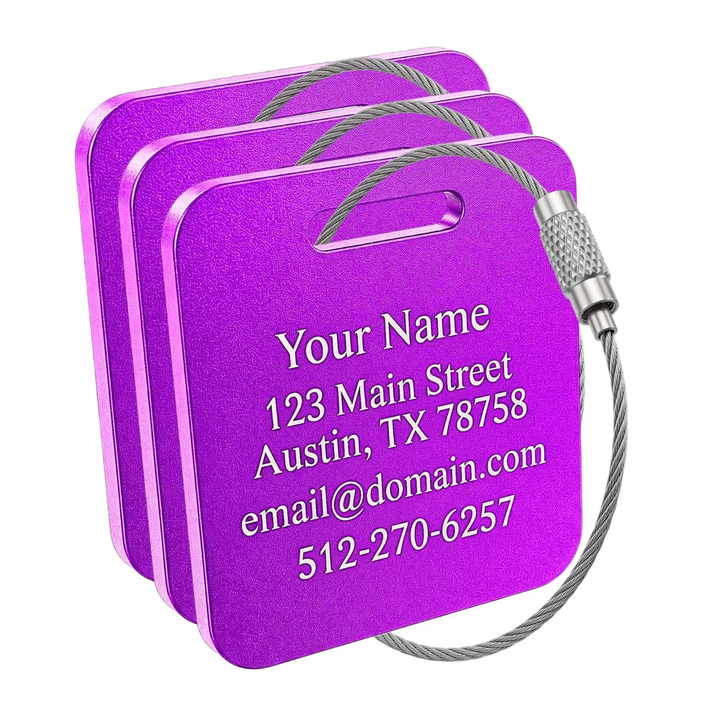 Custom METAL Luggage Tags - 3 or 6 Pack