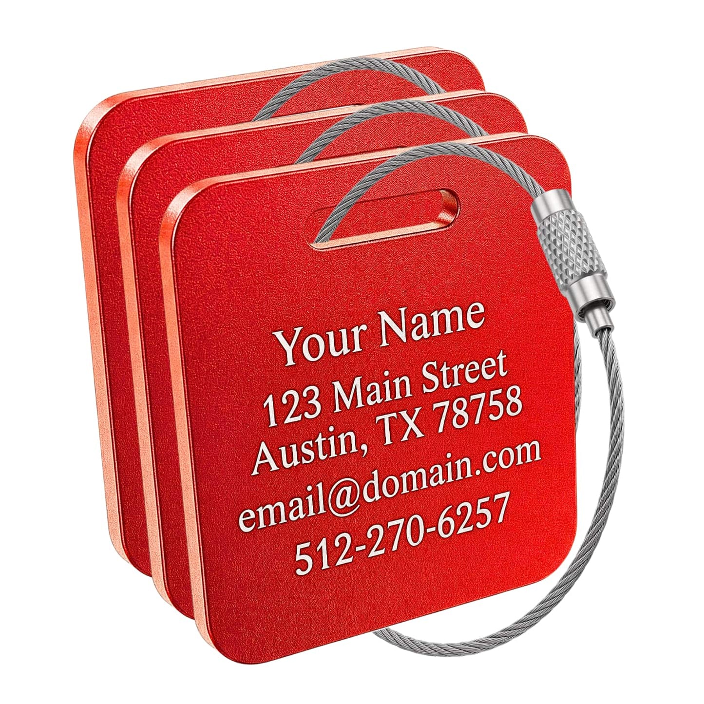 Custom METAL Luggage Tags - 3 or 6 Pack